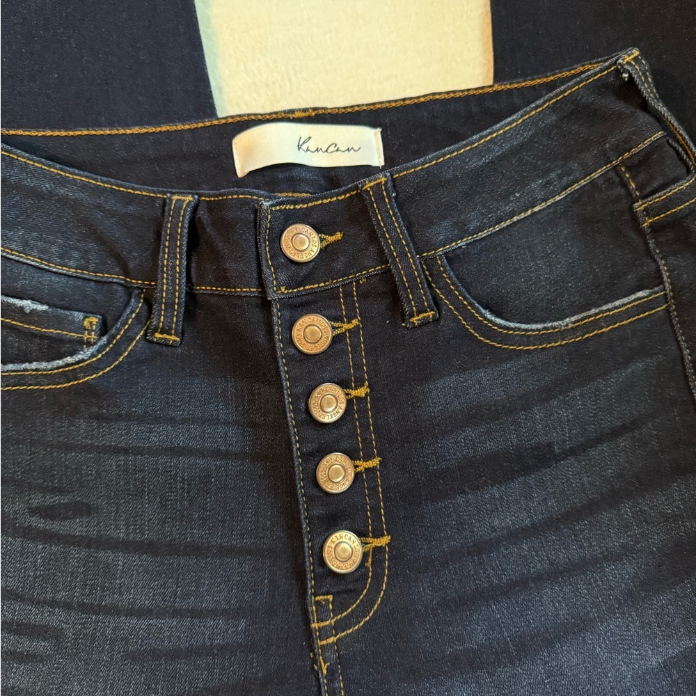 KanCan Women's High Rise Dark Blue Jeans